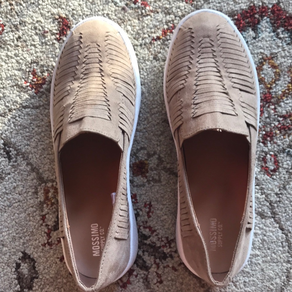 Tan slip on sneakers